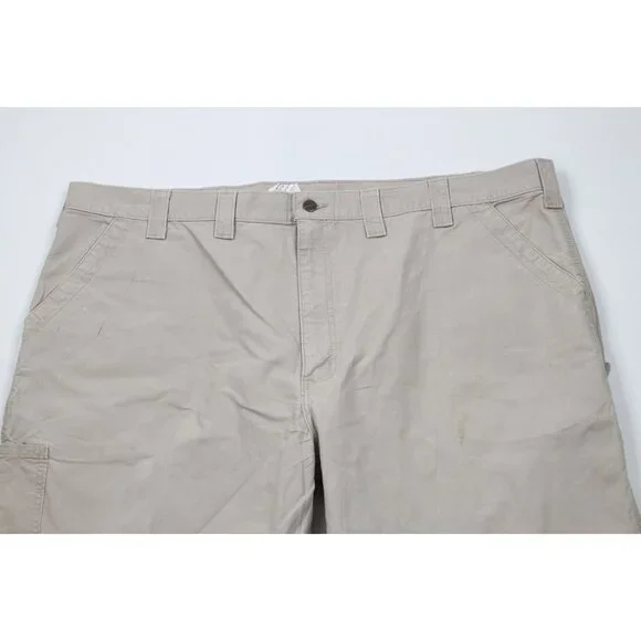Vintage Y2K Carhartt Mens 48x26 Distressed Original Fit Wide Leg Pants Beige Tan